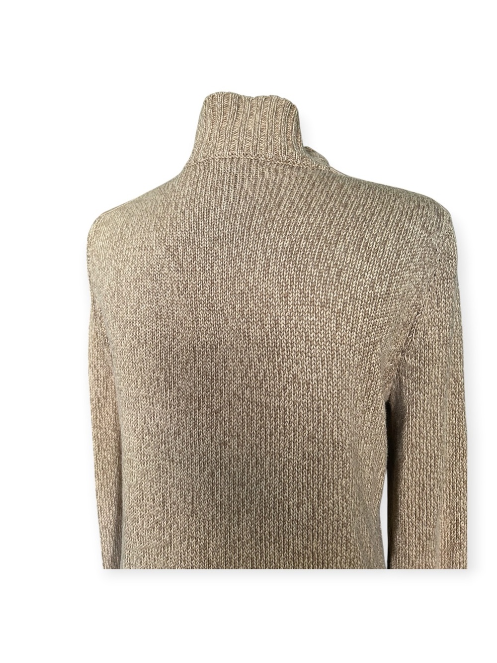 Ralph Lauren Vintage knit Cardigan Sweater – Camel with Suede Pockets - L - Picture 7 of 12